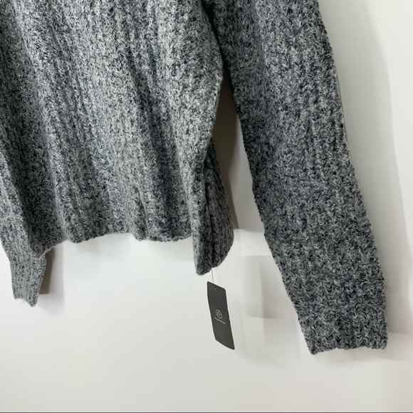 Woolen Bloom Static Gray Woven Fleck Thick Ribbed Crewneck Sweater New Nwt Sz L - Picture 6 of 14